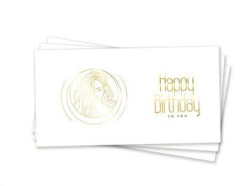 Конверт для грошей Жінці Happy Birthday to You Білий та золото 0007442 фото