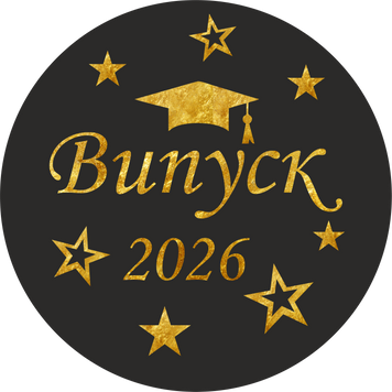 Міні банер артборд 50 см для фотозони Випуск 2026 зірки Чорний з блискучими літерами 0006821 фото