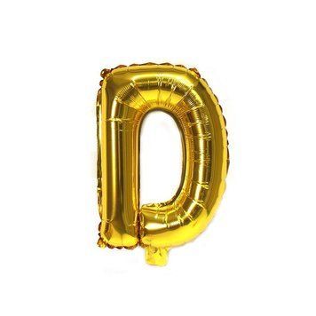 Шар фольгированный фигурный Буква D 16" 40 см Золото 09584 фото