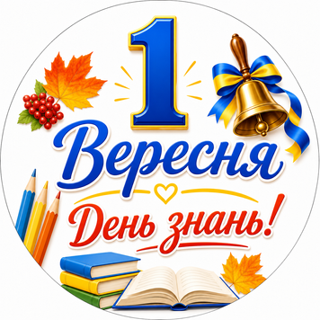 Міні банер артборд 50 см на 1 вересня День знань Калина Червоний та синій 0007358 фото