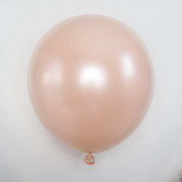 Шары латекс 10" 25 см Дабл стафф Белый металлик на макарун персике Упаковка 5 штук 10785 фото