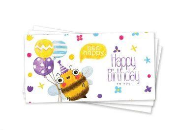 Конверт для грошей Happy Birthday to You Бджілка Різнокольоровий 0007458 фото