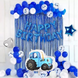 Набор воздушных шаров для фотозоны Синий трактор Happy Birthday синий с белым 0000200 фото 2