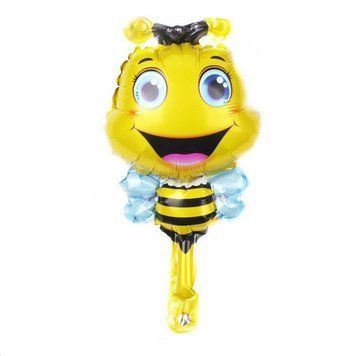 Шар фольгированный мини фигура 35х35 см Пчелка Bee Желтый 10102 фото