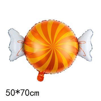 Шар фольгированный фигурный 50х70 см Конфетка Оранжевый 06867 фото
