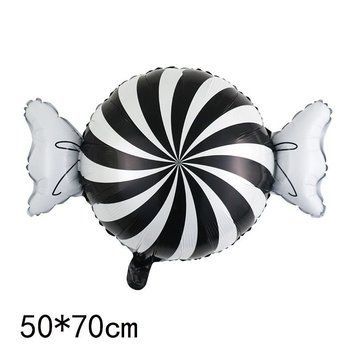 Шар фольгированный фигурный 50х70 см Конфетка Черный и белый 06868 фото