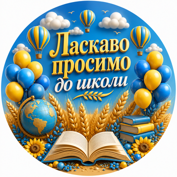 Мини баннер артборд 3Д 50 см на 1 сентября Добро пожаловать в школу Воздушные шары Синий и желтый 0007369 фото