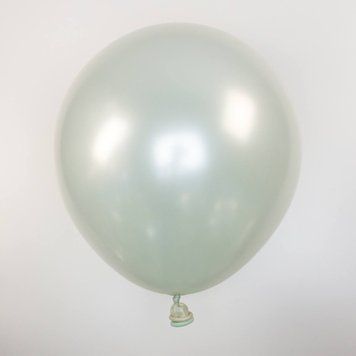 Шары латекс 10" 25 см Дабл стафф Белый металлик на макарун мяте Упаковка 5 штук 10798 фото