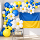 Набір 95 куль для фотозони Квіткова Україна з ромашками Блакитний та Жовтий 03796 фото 1