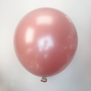 Шары латекс 10" 25 см Дабл стафф Белый металлик на ретро розовом Упаковка 5 штук 10488 фото
