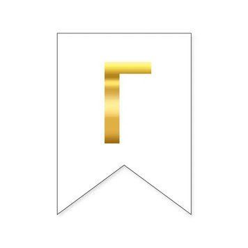 Літера Г на прапорці 16*12 см для індивідуальних написів Білий та золото 09450 фото