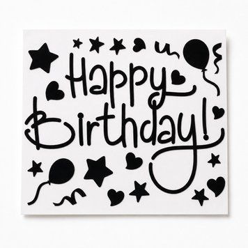 Наклейки Happy Birthday для воздушных шаров и коробок 280х210 мм Черный 0007306 фото
