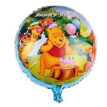 Куля фольгована кругла 18" 45 см з малюнком Вінні Пух Помаранчевий 999838389810 фото