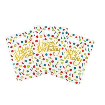 Подарункові пакети з тисненням Happy Birthday Блискавки Білий 0008054 фото