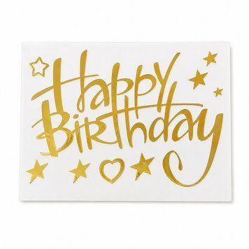 Наклейки Happy Birthday для повітряних куль і коробок 280х210 мм Золото 0007307 фото