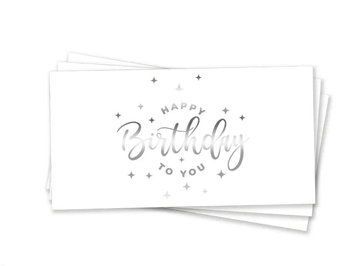 Конверт для грошей Happy Birthday to You Зірочки Білий зі сріблом 0007427 фото