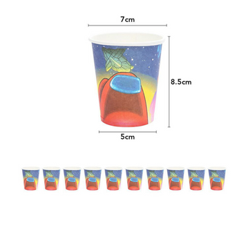 Стаканчики святкові одноразові паперові Among us Амонг Ас 200 мл 5 шт Різнокольоровий 07422 фото