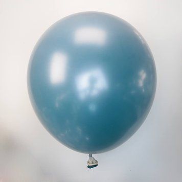 Шары латекс 10" 25 см Дабл стафф Белый металлик на ретро бирюзе Упаковка 5 штук 10499 фото