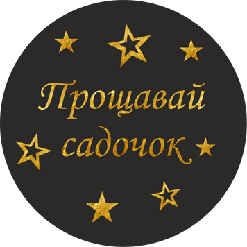 Міні банер артборд 50 см для фотозони Прощавай садочок зірки Чорний та золото 0006815 фото