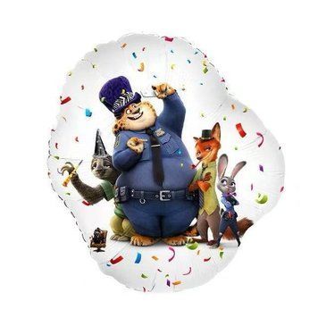 Куля фольгована фігурна 48х60 см Зоотрополіс Когтяузер Білий та синій 0007236 фото