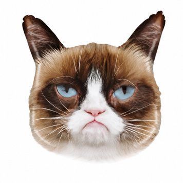 Куля фольгована фігурна 58х65 см Кіт Grumpy Cat Коричневий 0007114 фото