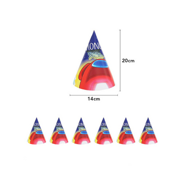 Ковпаки святкові 20 см Among us Амонг Ас 5 шт 07427 фото