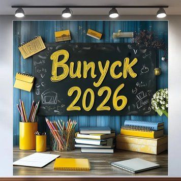 Банер для фотозони Випуск 2026 Шкільна дошка 120x120 см Синій 0006742 фото