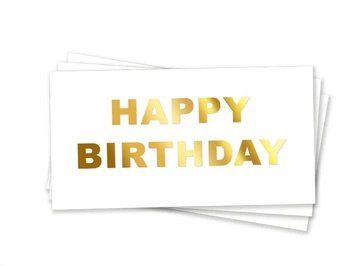 Конверт для грошей Happy Birthday Друковані літери Білий та золото 0007437 фото