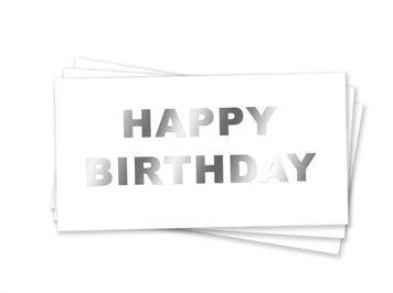 Конверт для грошей Happy Birthday Друковані літери Білий та срібло 0007438 фото