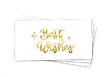 Конверт для грошей Best wishes Найкращі побажання Білий і золото 0007440 фото
