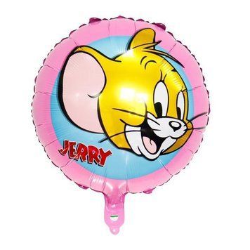 Куля фольгована кругла 18" 45 см з малюнком Джеррі Tom and Jerry Рожевий 07640 фото