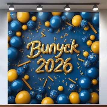 Банер для фотозони Випуск 2026 Повітряні кульки 120x120 см Синій 0006747 фото