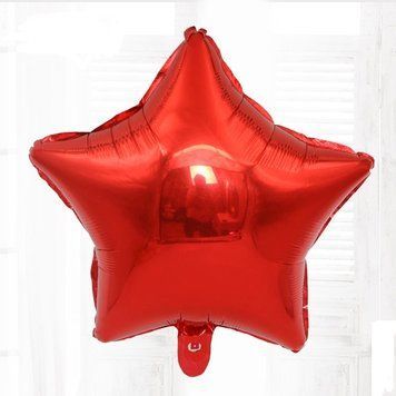 Шар фольгированный Звезда 10" 25 см Металлик Красный 999838388557 фото