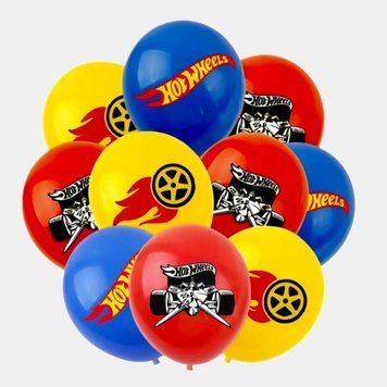 Кулі латекс 12" 30 см з малюнком Hot Wheels Асорті Упаковка 10 шт 08495 фото