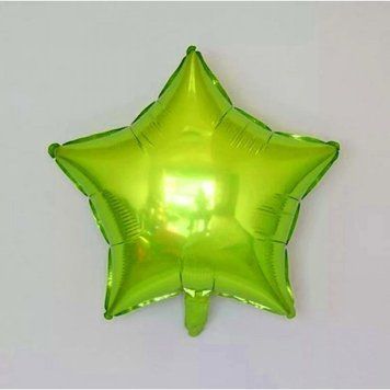 Шар фольгированный Звезда 10" 25 см Металлик Салатовый 04320 фото